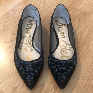 Sam Edelman Blk Suede Flats Sz 7.5